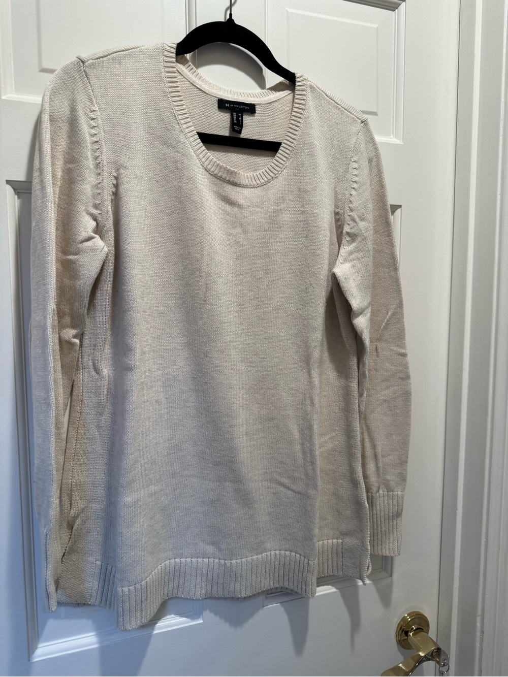 H by Halston Cream Crewneck Sweater